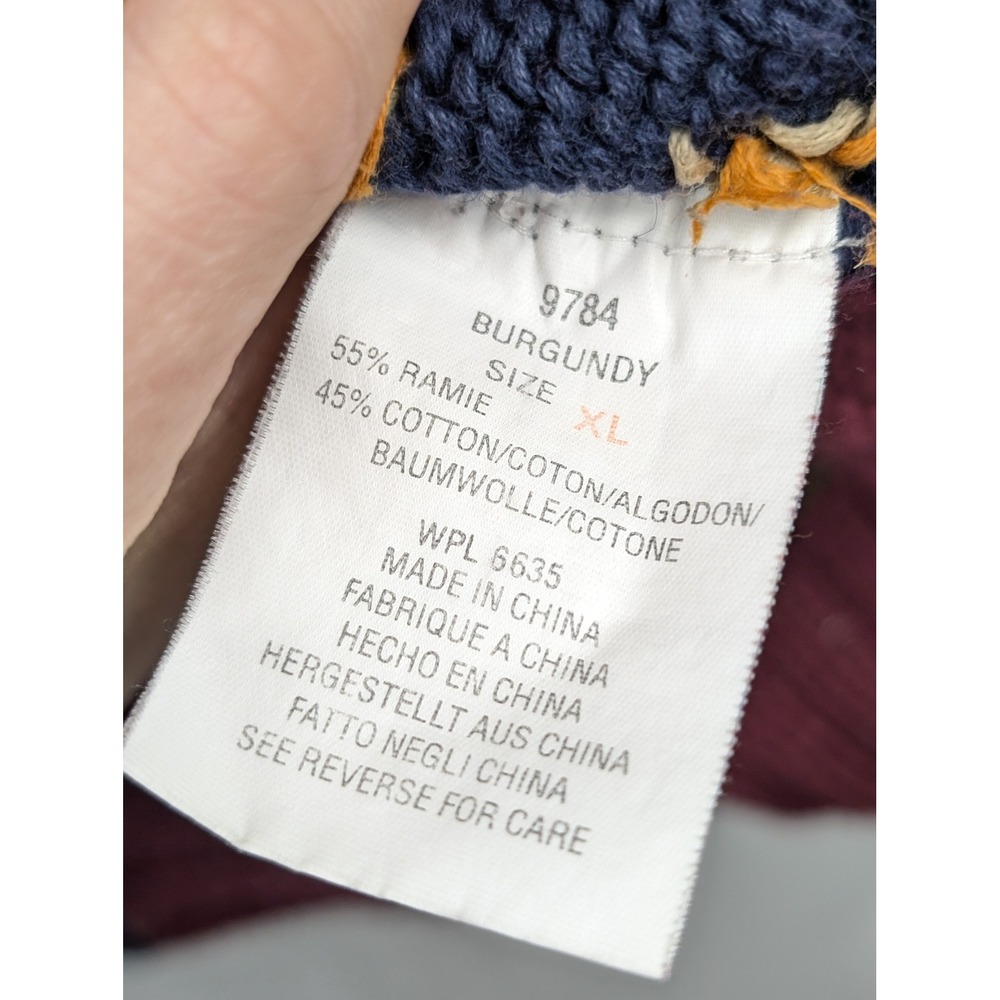 Vintage Y2K Woolrich Handknit Patchwork Sweater Sz XL Colorblock Grunge Grandpa‎ - Picture 7 of 9